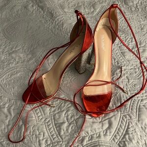 Red Sparkling Fashion Nova Sz 41 Evening Shoes